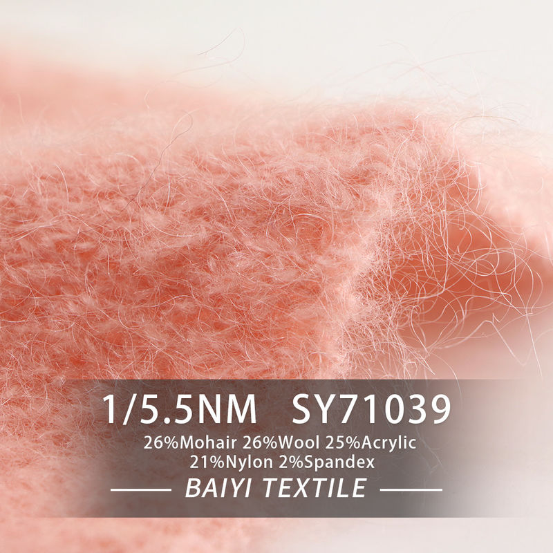 Stretchy Soft Mohair Wool Yarn 1/5.5NM For Crochet Sweaters And Plush Toys